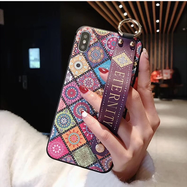 LOVECOM ретро цветочный ремешок чехол для телефона для huawei P20 Lite P30 Lite mate 20 мягкий цветочный корпус держатель телефона задняя крышка