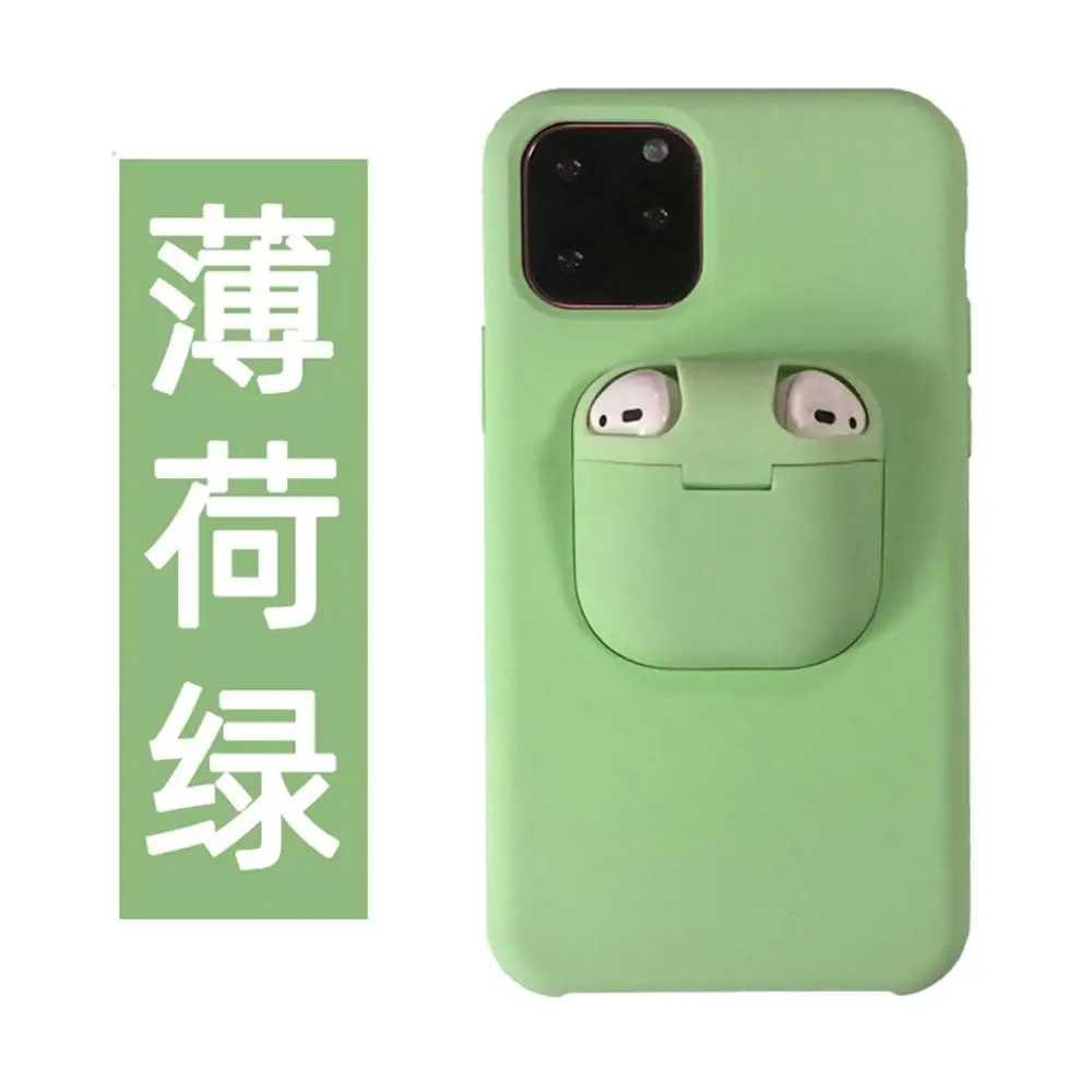 2 в 1 чехол для apple с гарнитура airpods коробка хранения iPhone 11 Air pods Pro силиконовый