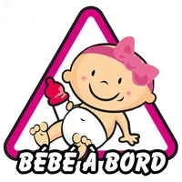 car sticker attention cartoon lovely bebe a bord baby on board cover scratches car motorcycle decoration decal vinyl15cm15cm