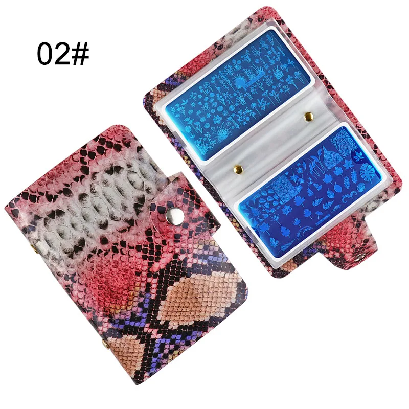 Шаблон для стемпинга ногтей со змеиным узором 20 слотов|Шаблоны дизайна ногтей| |