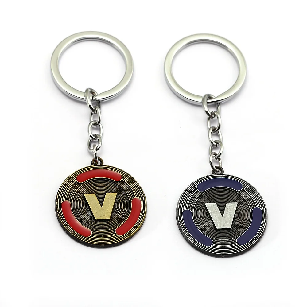 Game Jewelry V Coin Keychain For Men Metal Round Key Chain Rings Women Car Bag Pendant Llaveros Porte Clef Chaveiro Souvenir | Украшения и