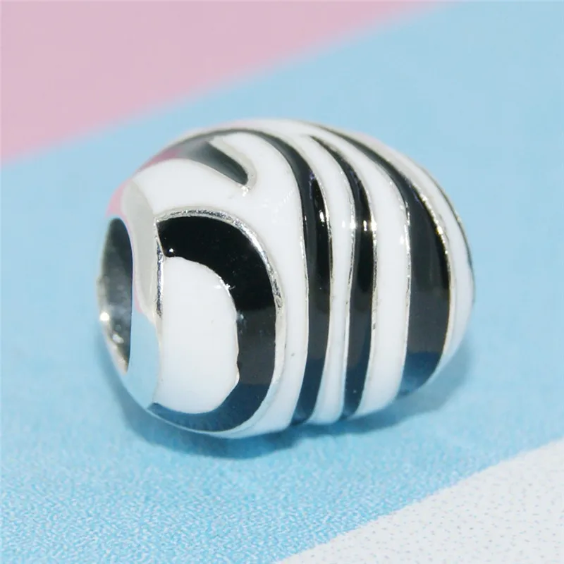 CodeMonkey Authentic 925 Sterling Silver Zebra Striped Beads Fit Original Design Bracelet DIY Jewelry Making CMC014 | Украшения и