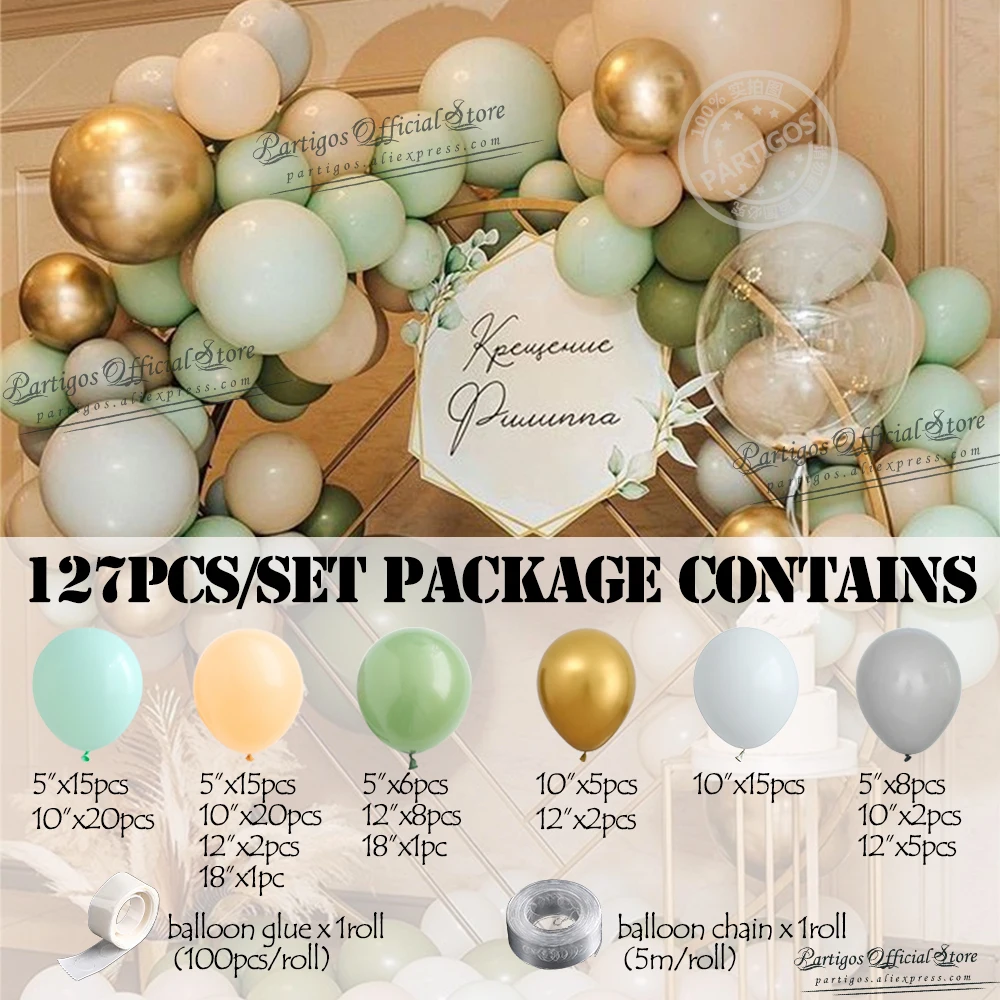 Набор из 127 латексных цепочек с авокадо воздушные шары-гирлянды шт. | Дом и сад