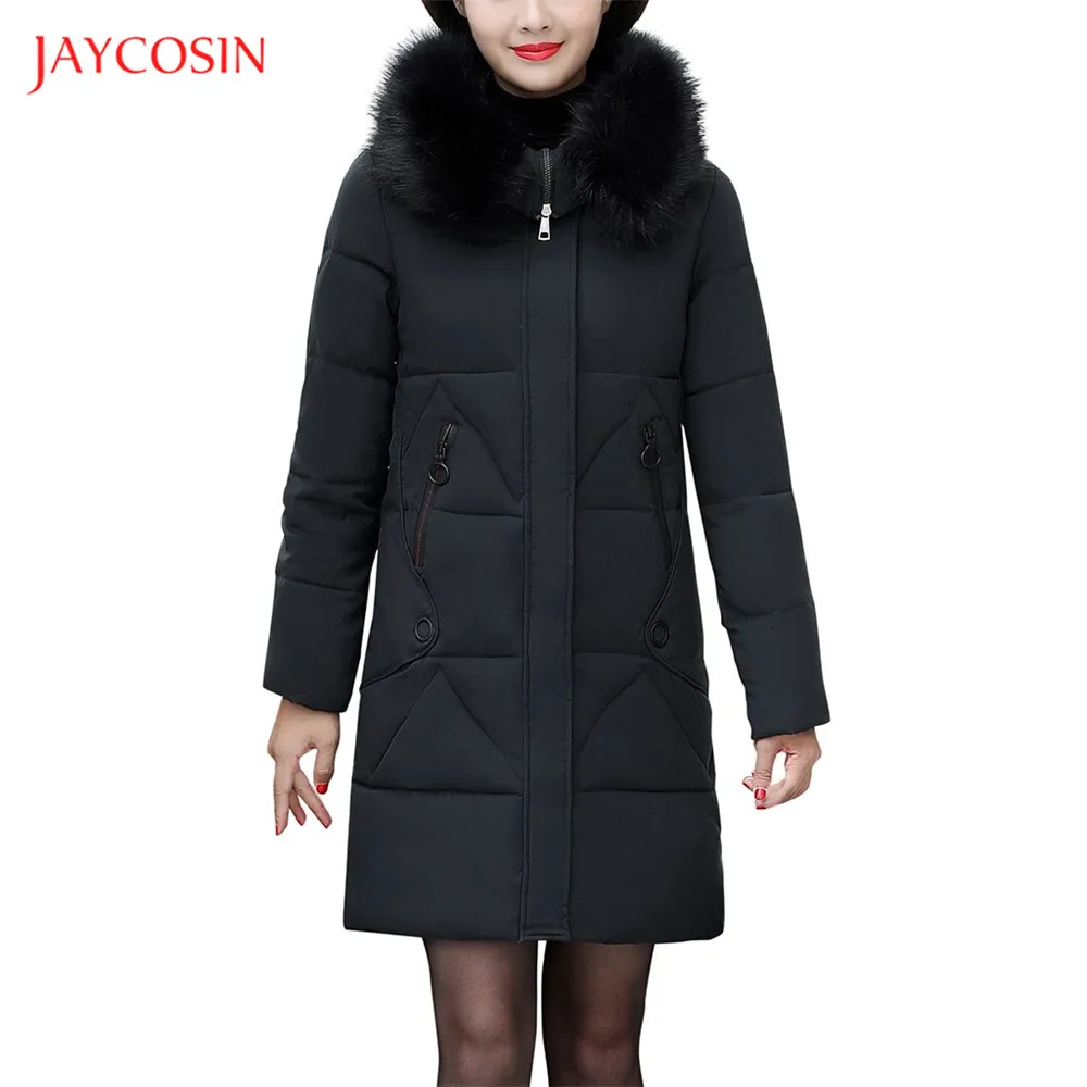 Joycosin 2019 Winter women Jacket Fashion Fluff Hooded coat Slim fit Zipper long sleeve Solid color tops | Мужская одежда