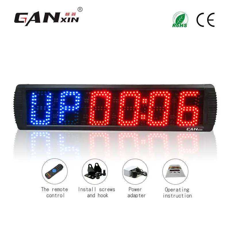 

[Ganxin]5 Inch Boxing Timer Internal Training Gym Stopwatch Led Wall Clock Fitness Remote