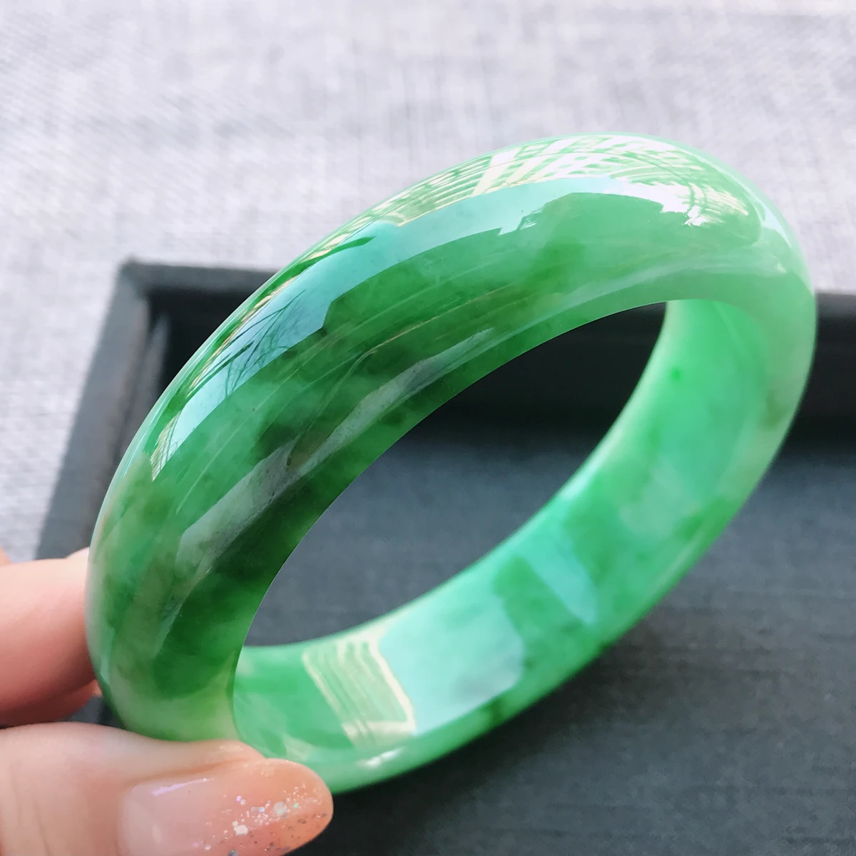 

Zheru ювелирные изделия натуральный бирманский нефрит полный зеленый 54 мм-64 мм браслет элегантная принцесса