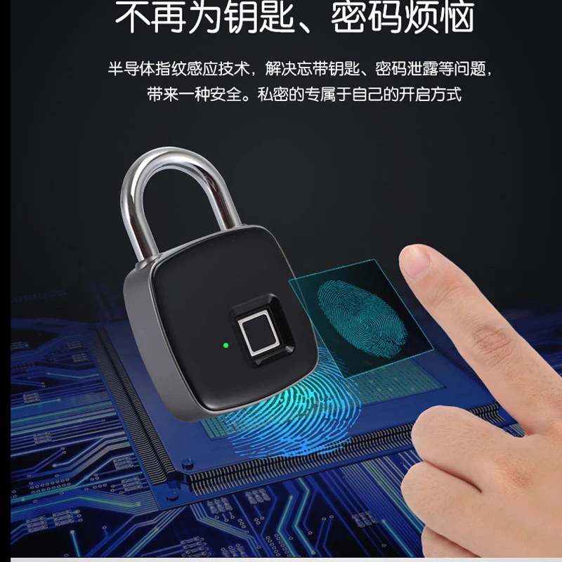 

JOHOX-IP65 Waterproof & Anti-Theft Fingerprint Lock USB Rechargeable Smart fingerprint lock for Handbag\Pad\Door\Luggage Secur