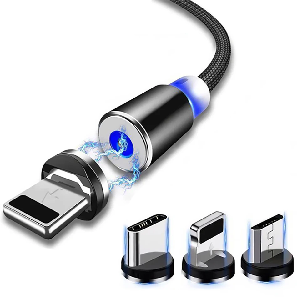 Круглый Магнитная застёжка Micro USB C/Тип C/8-контактный для адаптер для Iphone USB магнит Зарядное устройство для быстрой зарядки(только в том случае, Магнитная застёжка