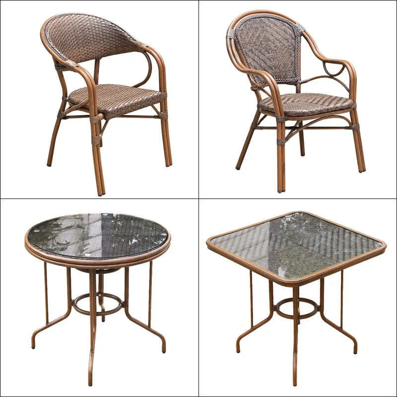 

Ротанговый стул, уличный стол и стул, набор из трех предметов для балкона, двора, сада, отдыха, чая