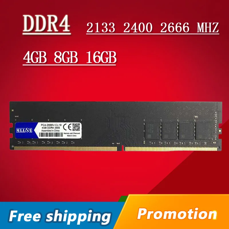 

MLLSE Desktop RAM DDR4 4GB 8GB 16GB Memory DDR4 2133Mhz 2400Mh 2666Mhz 4G 8G 16G 2133 2400 2666 MHZ PC Motherboard Memoria