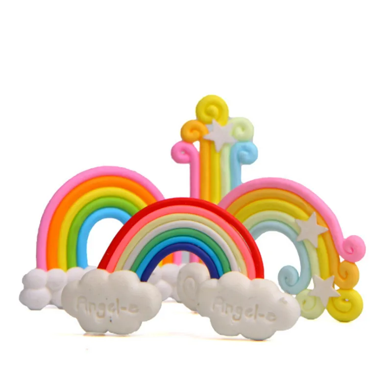 10 шт. резиновые радужные украшения для торта в виде единорога|Украшения своими