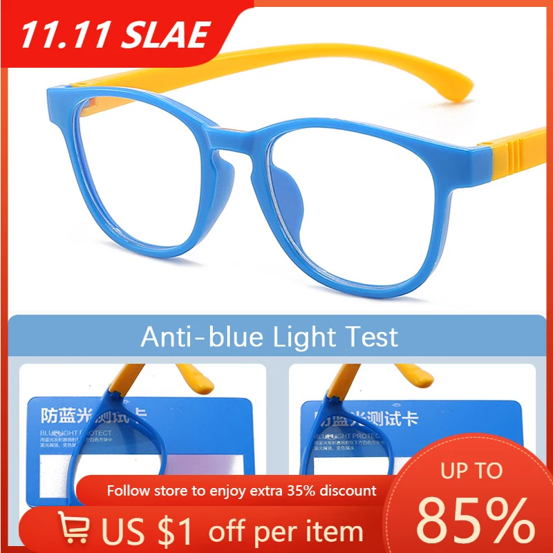 

Anti Blue Light Glasses Kids Sqaure Children Computer Glasses TR90 Soft Optical Eyeglasses Frame Boys Girls Blue Filter Glasses