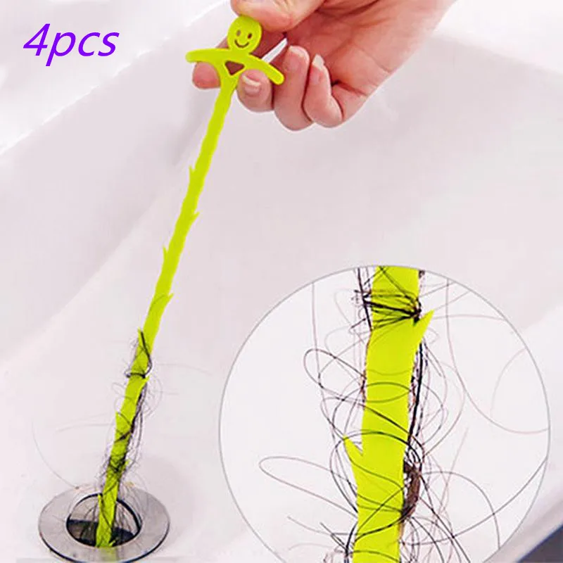 

Дренажный очиститель труб раковины 4 шт./компл. 51 см, Очистка Трубопровода, удаление волос в кухне, ванной комнате, для душа, унитаза, дренажны...