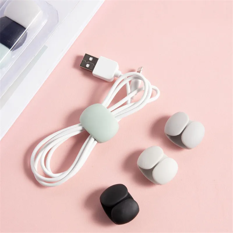 4PCS Portable Cable Clips Charger Cord Organizer Earphone Line Tidy Holder Management Winder For Office Home | Электроника