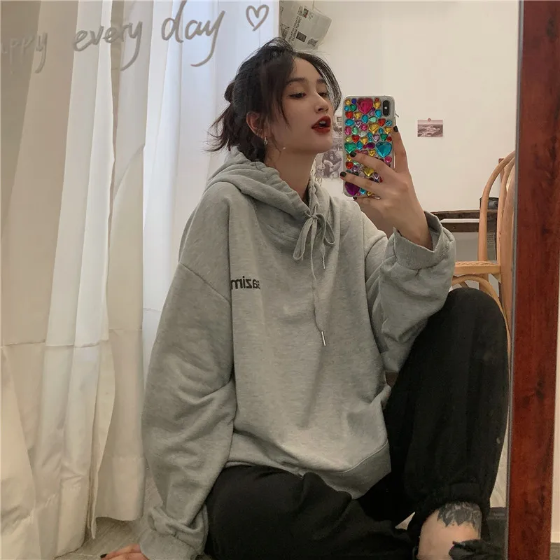 

Women's Hoodies Top O-Neck Autumn 2020 Female Gothic Sweatshirt Sweatshirt with letters winter clothes women hoodies