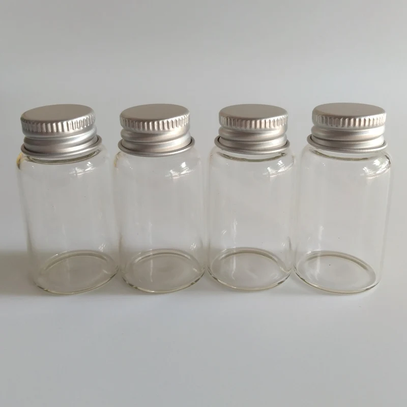 Стеклянная бутылка с серебряной алюминиевой крышкой подарок 15 мл маленькая