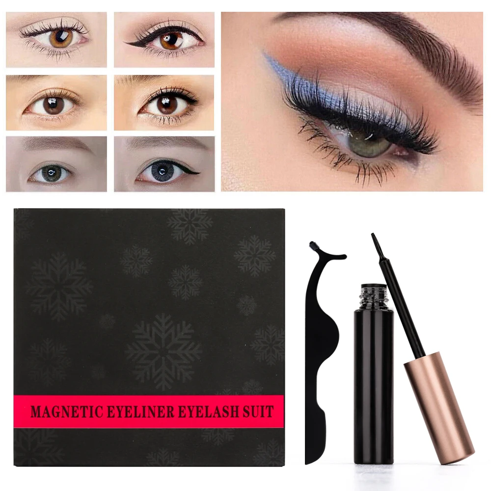 

Magnetic Eyelashes And Eyeliner Set With Tweezer Magnetic Fake Eyelashes Magnetic Liquid Eyeliner Natural Long for Women Gift
