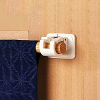 2pcs hanging rod clip adhesive wall curtain hanging rod clamp hooks shower curtain rod fixed clip hanging rack hook for bathroom