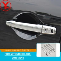 abs chrome door handle protective covering cover trim plastic car handle cover styling for mitsubishi asx 2010 2018 ycsunz