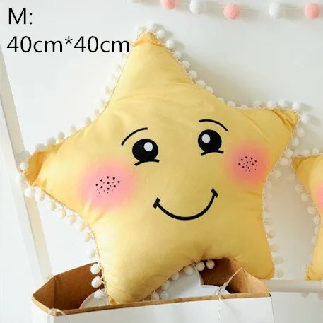 yellow star M Красочные звезды, луна, облако для новорожденных, декор для детской комнаты, постельное белье, украшение кроватки, Infantil, подушка, кукла, нордическая Подушка INS - Color: yellow star M