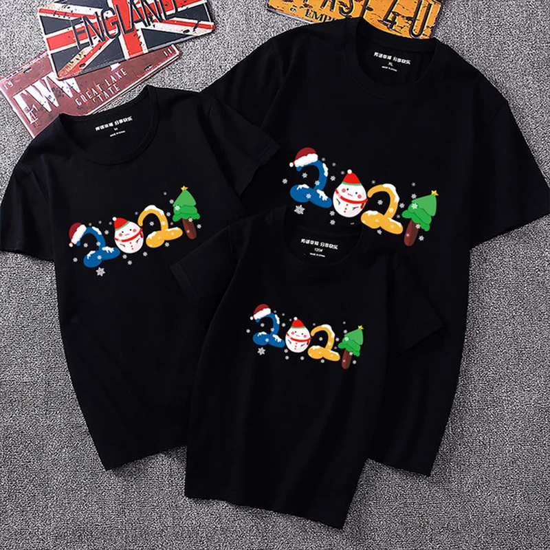 Семейная одежда Рождество 2021 футболка с индивидуальным креативным принтом