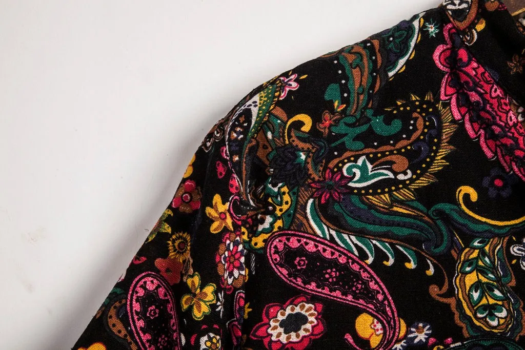 Для мужчин в этническом стиле с короткими рукавами Повседневные платья из хлопка