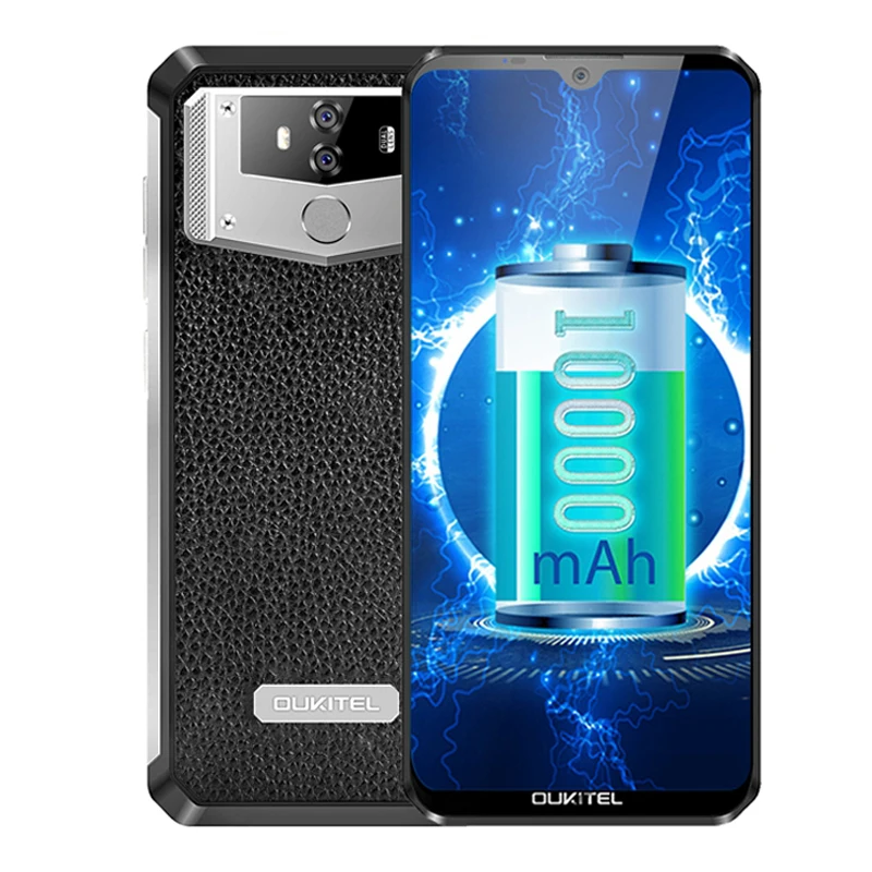 Черный OUKITEL K12 10000mAh Android 9.0 Mobile Phone 6.3" 19.5:9 MTK6765 6G RAM 64G ROM NFC 5V/6A Quick Charge Fingerprint Smartphone - Цвет: Черный