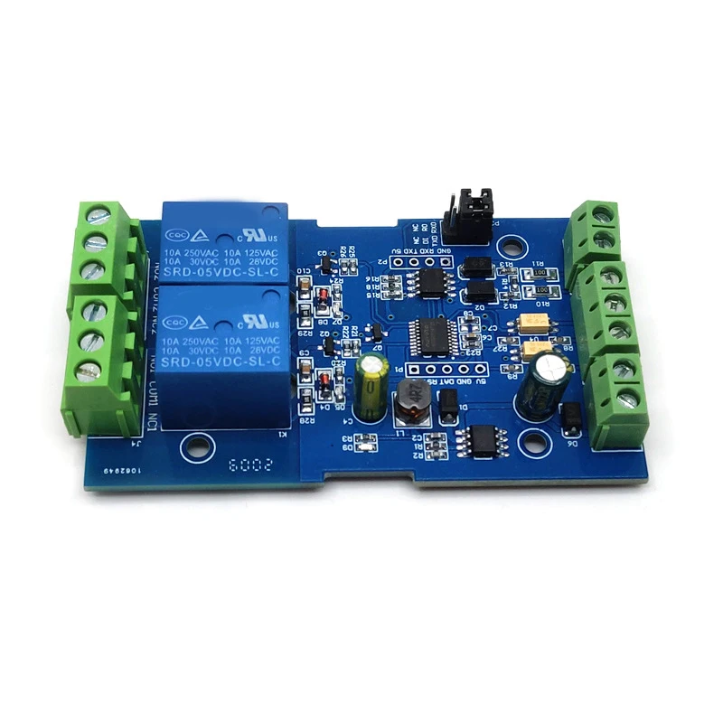 Для Modbus RTU 2 канала 12 В релейная Выходная плата модуль переключатель вход RS485 / TTL UART