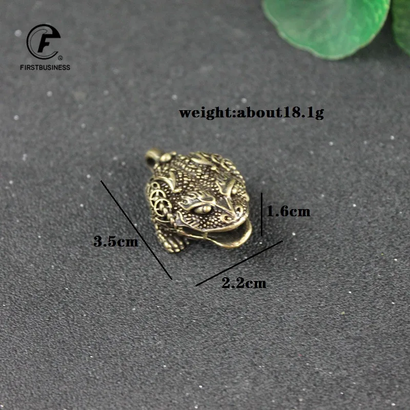 Медь мифический китайский животных лягушка для удачи брелки ключей цепи Кулон
