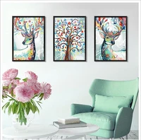 new dream watercolor deer painting triplicate living room bedroom porch corridor decorative wall sticker