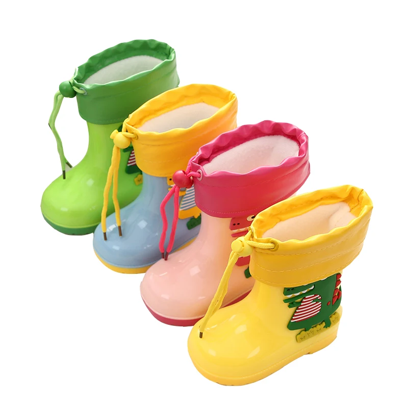 Детские непромокаемые сапоги с динозавром для маленьких мальчиков и девочек