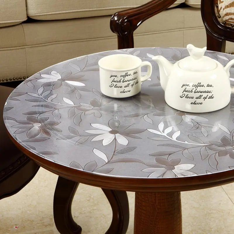 ПВХ материал на заказ круглый стол коврик скатерть для кофе матовое мягкое