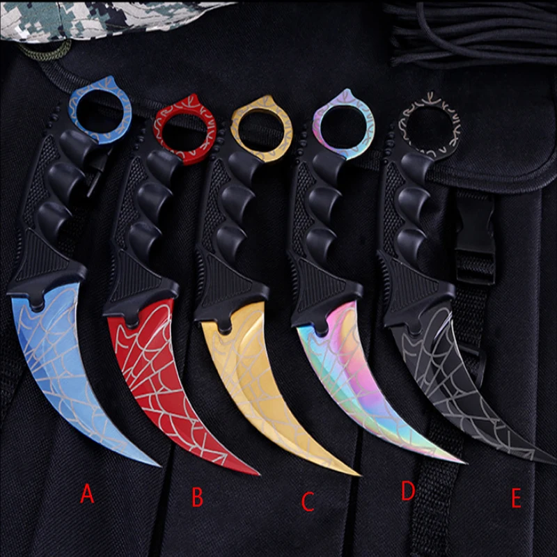 

Karambit CS GO Fixed Blade Knife Never Fade Counter Strike Fighting Claw Knives Survival Camping EDC Cosplay Tools