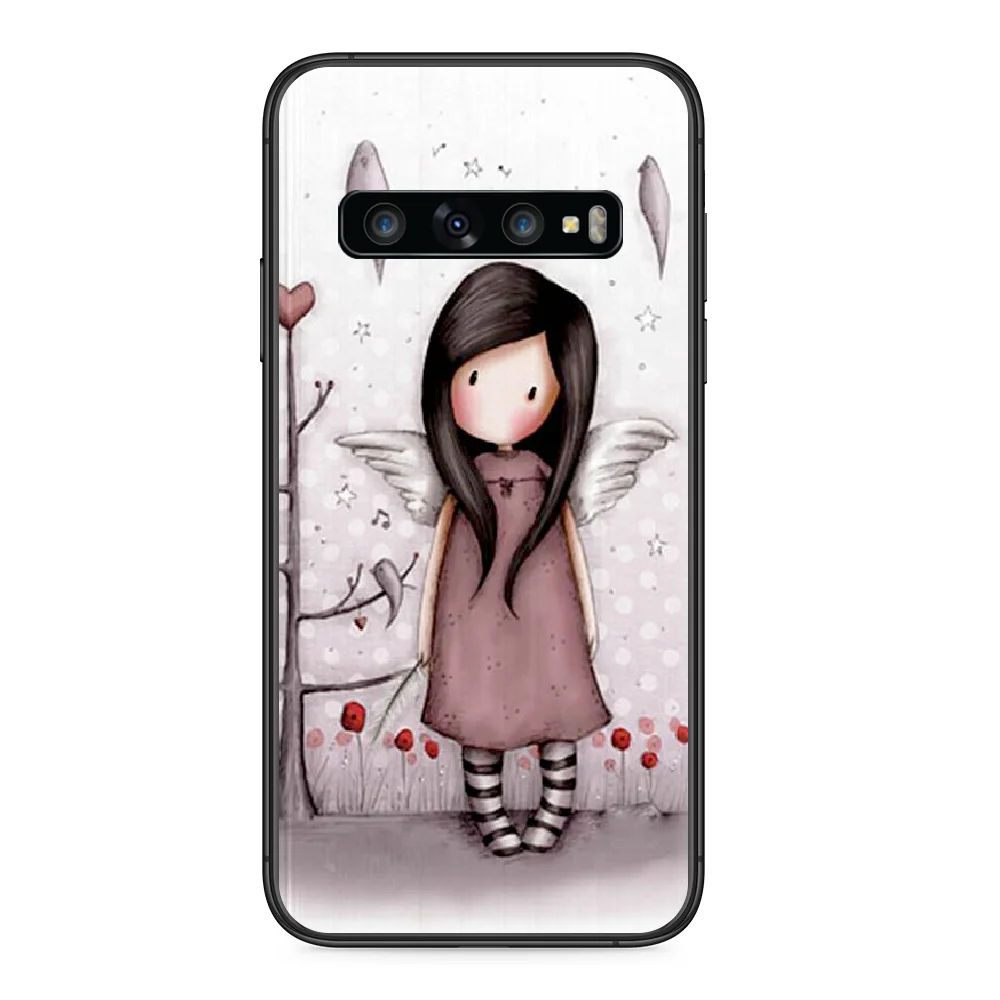 

Santoro Gorjuss Cartoon Girl Phone case For Samsung Galaxy Note S 8 9 10 20 Plus E Lite Uitra black funda painting bumper luxury