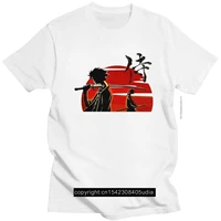 trendy mens samurai champloo t shirt short sleeves pure cotton tee shirts o neck streetwear mugen anime manga tshirt