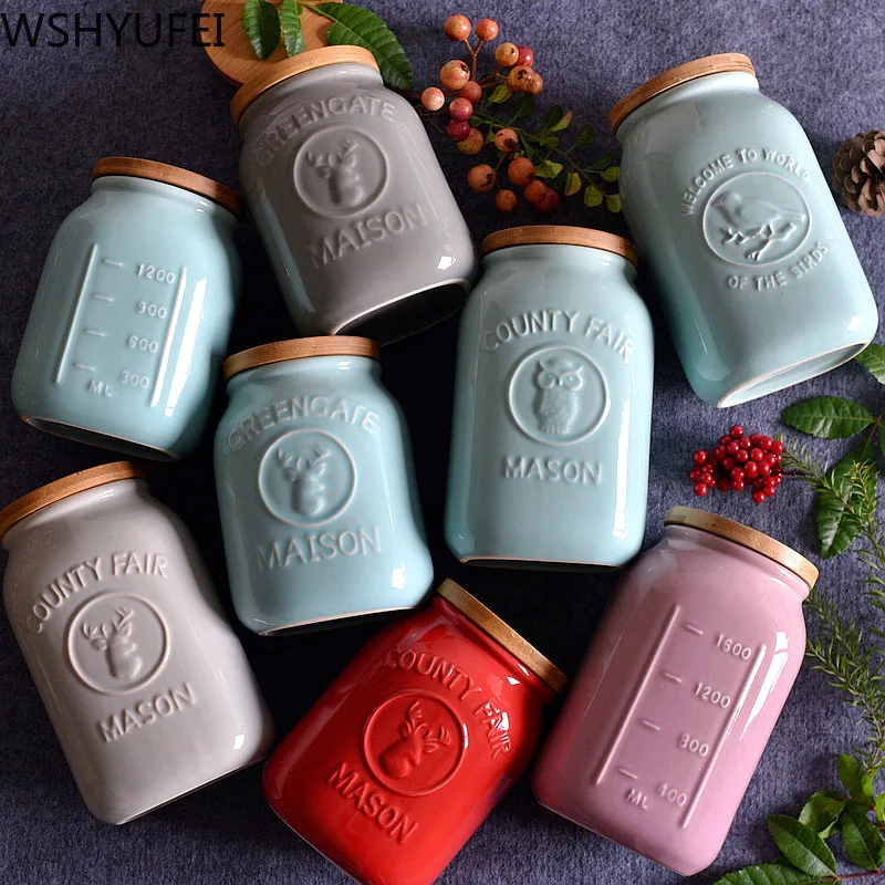 Трехмерные керамические банки для хранения под глазурью чая конфет печенья