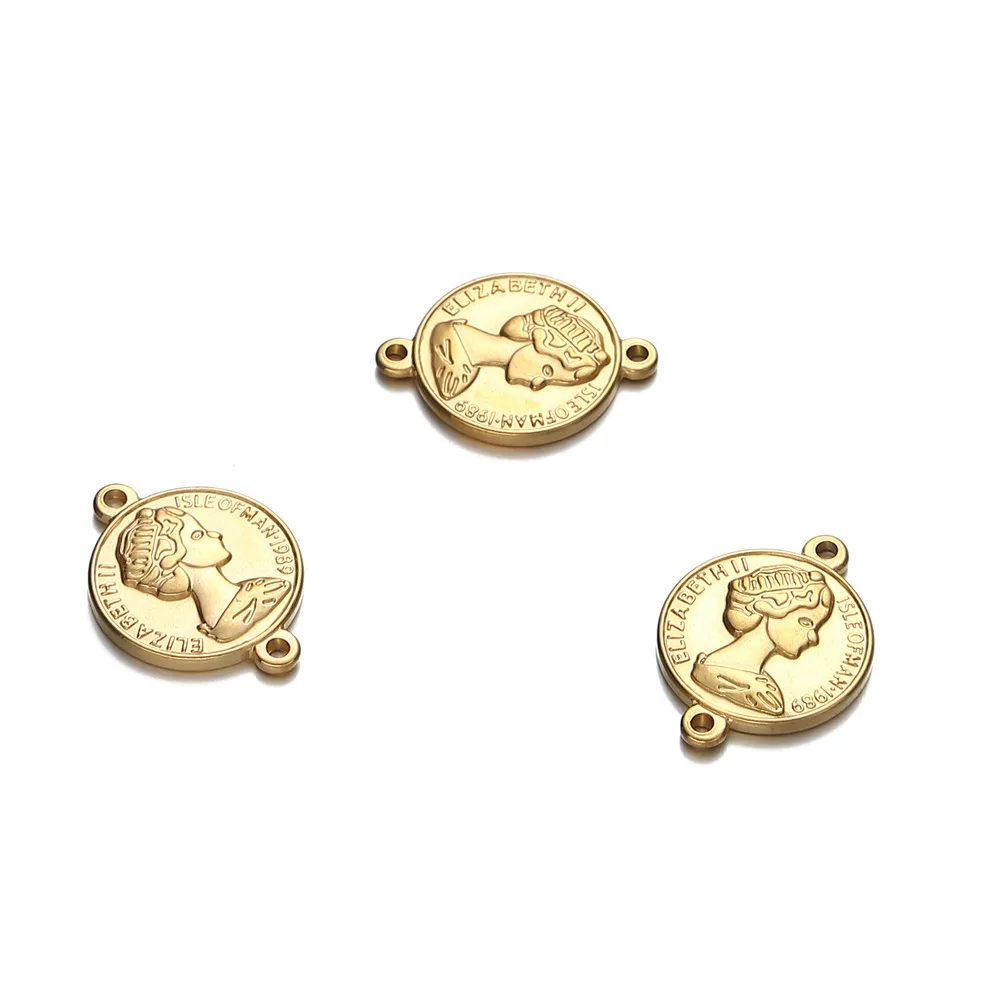 10 шт./партия винтажные подвески-монеты из нержавеющей стали