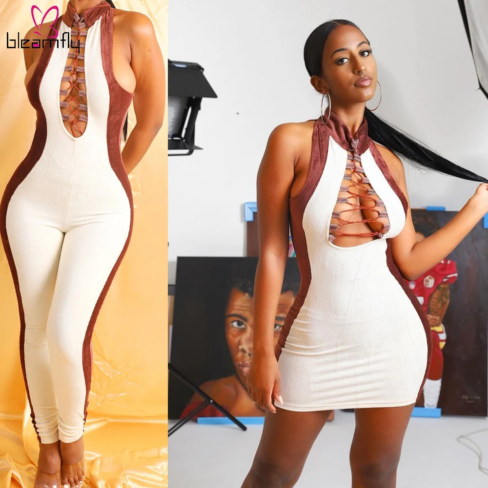 Женственная Дамская обувь комбинезон и ползунки с длинным рукавом Клубная