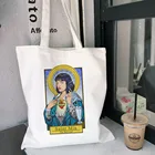Новая модная забавная холщовая Повседневная сумка большой вместимости с принтом из мультфильмов Harajuku Ulzzang Ins
