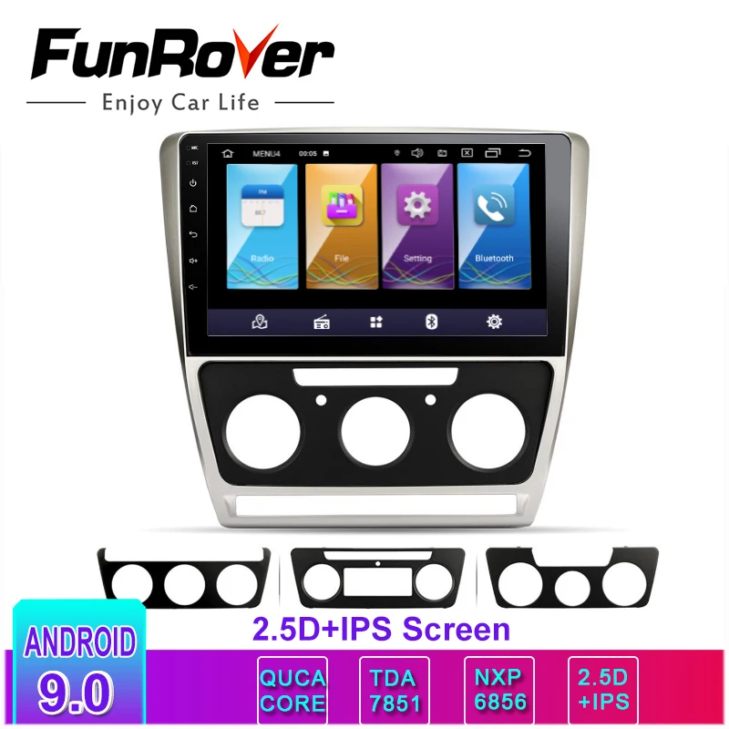 Funrover 2.5D + IPS 2 din радио автомобильный dvd мультимедийный плеер Android 9 0 навигация gps для
