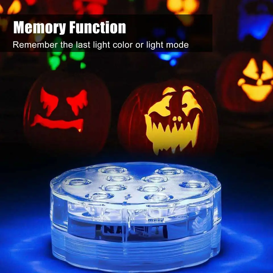 

10 Led Submersible Light for Garden Swimming Pool Fountain Spa Party Bathroom IP68 Waterproof Underwater Lamp Remote Control LED