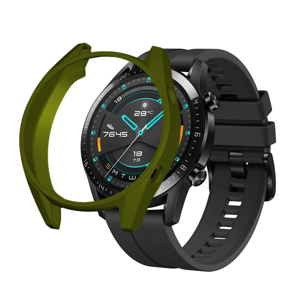 45 # тонкий защитный чехол из ТПУ для huawei Watch GT2 46 мм бампер часов FrameCase TPU GT 2 Рамка