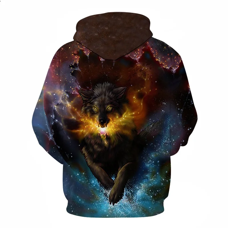 

Autumn and winter new hooded jacket men and women wolf hoodie 3D sweatshirt printing thin section hoodie hooded hoodie top