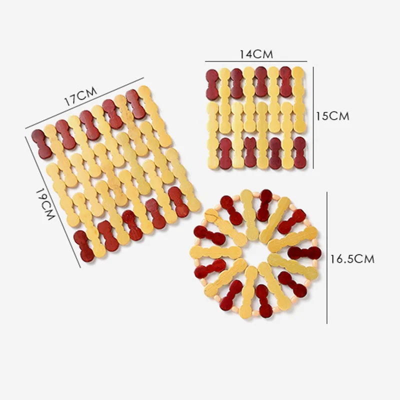 

4pcs Bamboo Mat for Hot Sishes Table Counter Protector Coaster Hot Tea or Coffee Pot Plates & Pans for Home Kitchen