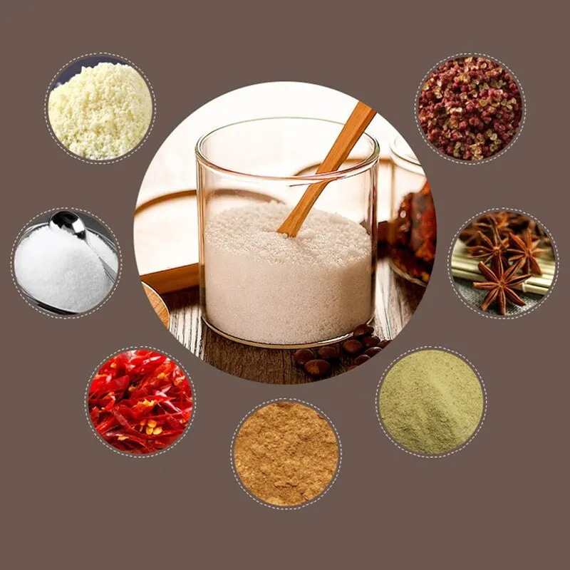 

3PCS Glass seasoning seasoning bottle seasoning jar seasoning box set with wooden spoon spice container