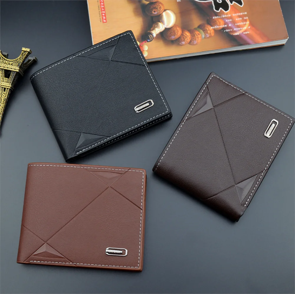 

Мужские повседневные кошельки, бумажник с идентификацией по кредитному удостоверению, мужской короткий кошелек, мужской тонкий кошелек дл...