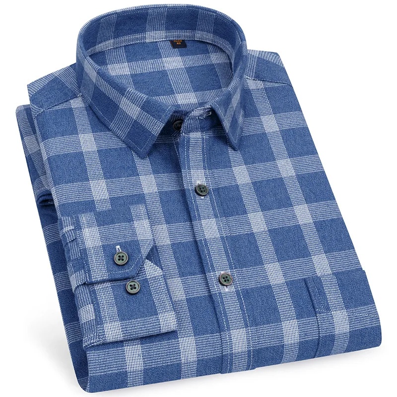 100% хлопковая фланелевая рубашка Мужская одежда мужские рубашки с длинным