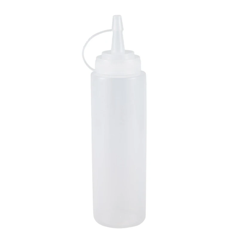 4X Прозрачный белый пластик Squeeze Sauce Ketchup Cruet бутылки для масла 8 унций