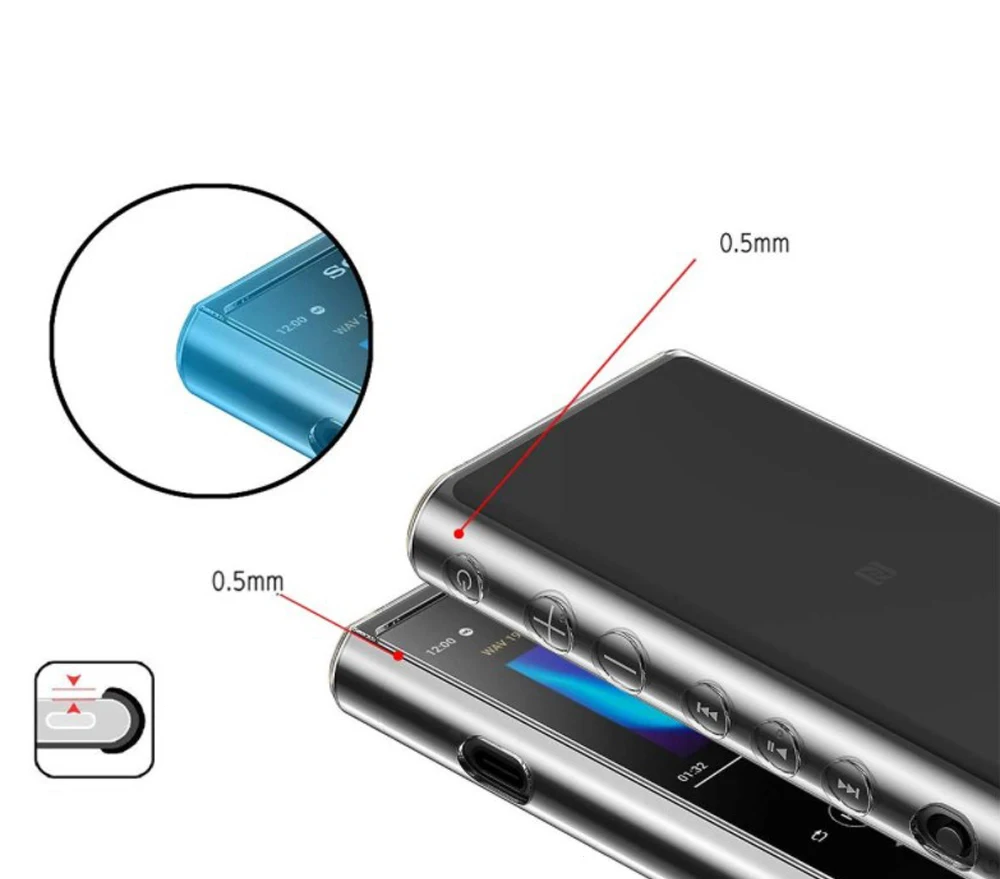 Мягкий прозрачный чехол из ТПУ для SONY Walkman NW ZX500 ZX505 ZX507|Бамперы| |