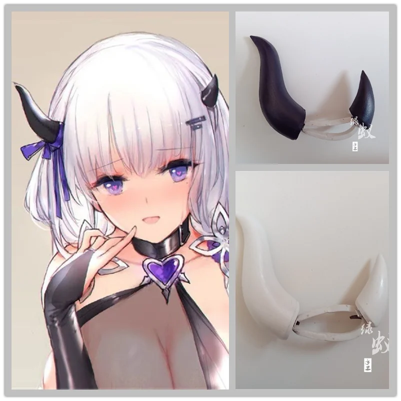 

Anime Azur Lane Succubus Cosplay Horns Hair Clip Hair Pin Cosplay Props Headwear Halloween Costume Accessory Prop